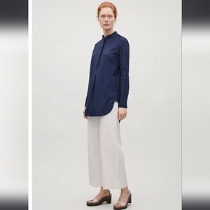 COS Denim Band Collar Tunic